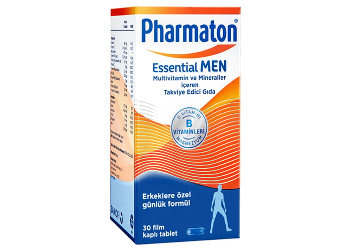 Essential Men 12 Vitamin ve 6 Mineral içeren Takviye Edici Gıda (30 tablet) - Pharmaton
