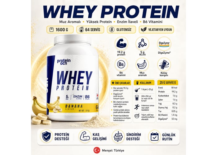 Whey Protein Muz (1600gr) - Proteinocean