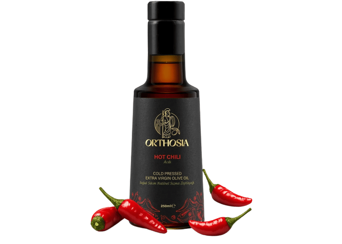 Orthosia Hot Chili Acı Biber Çeşnili Soğuk Sıkım Natürel Sızma Zeytinyağı (250ml)