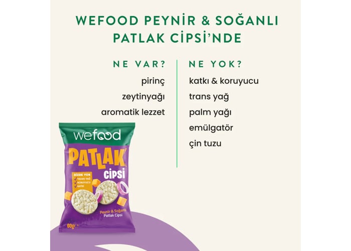 Peynir & Soğanlı Patlak Cipsi (60gr) - Wefood