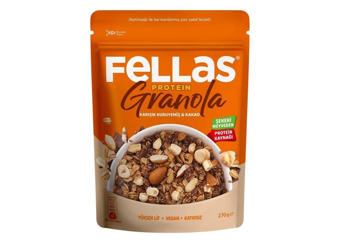 Karışık Kuruyemiş Kakao Protein Granola (270gr) - Fellas