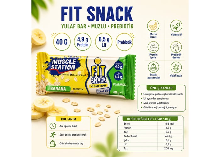 Fit Snack Yulaf Bar Muzlu (40gr) - Muscle Station
