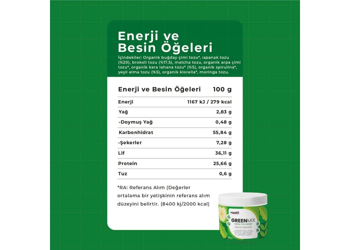 Green Mix Sebzeli Toz Karışım (100gr) - Nustil