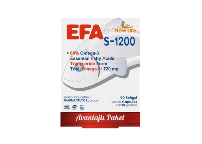 Efa S-1200 Balık Yağı İçeren Takviye Edici (90 kapsül) - New Life