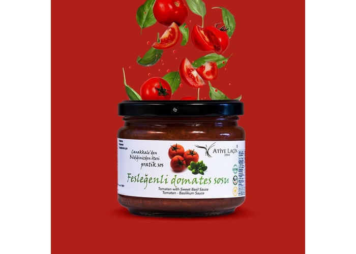 Fesleğenli Domates Sosu (300gr) - Atiye Laçin