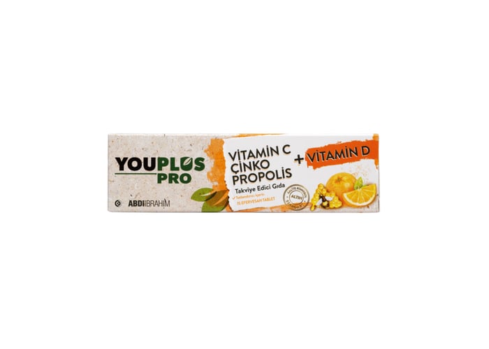 Pro Vitamin C ve D Çinko Propolis (15 efervesan tablet) - Youplus