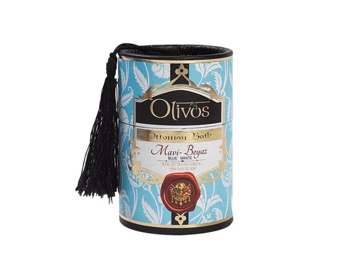 Mavi Beyaz Osmanlı Zeytinyağlı Sabun (2 adet, 100gr) - Olivos