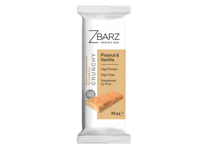 Susamlı ve Vanilya Aromalı Yer Fıstıklı Proteinli Bar (35gr) - Zbarz