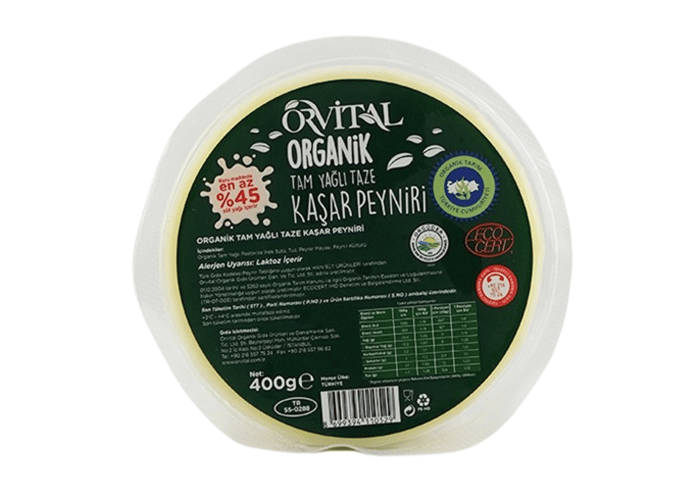 Organik Taze Kaşar Peyniri (400gr) - Orvital