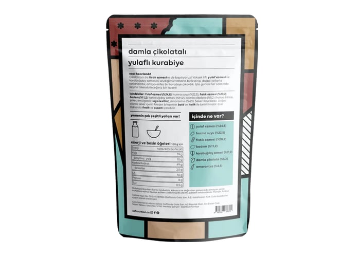 Damla Çikolatalı Yulaflı Kurabiye (45gr) - Saf Nutrition
