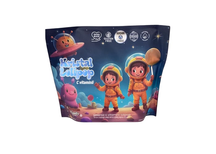 Handmade Şekersiz Kristal Lolipop C vitaminli (6 adet, 96gr) - Artisan Candy