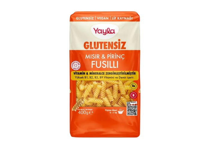 Mısır ve Pirinç Fusilli Makarna (Glutensiz, 400gr) - Yayla