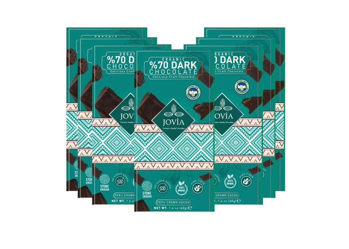 Jovia Organik %70 Bitter Çikolata (Şeker İlavesiz, 7 adet x 40gr)