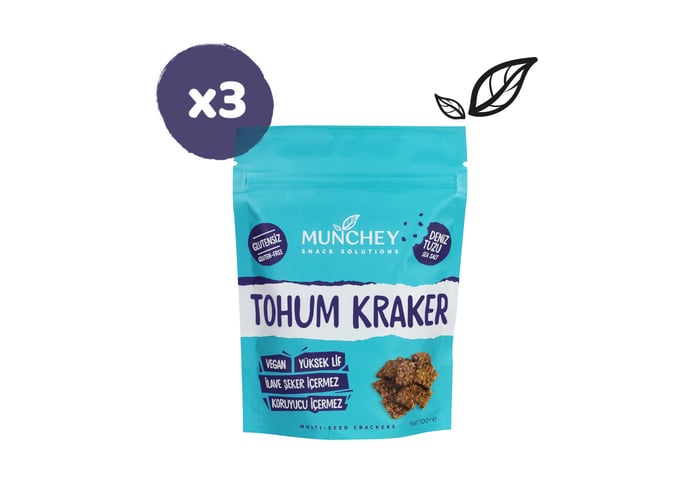 Deniz Tuzlu Tohum Kraker (3 adet x 100gr) - Munchey Food