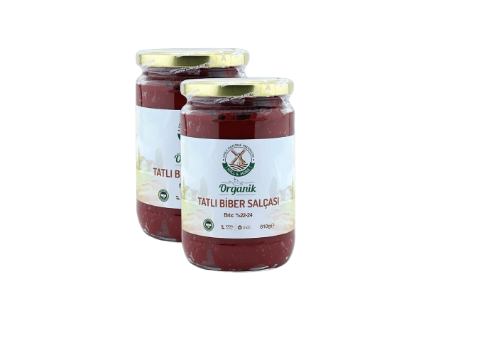 2\'li Organik Tatlı Biber Salçası (Tuzsuz , 610gr) - Mill & More