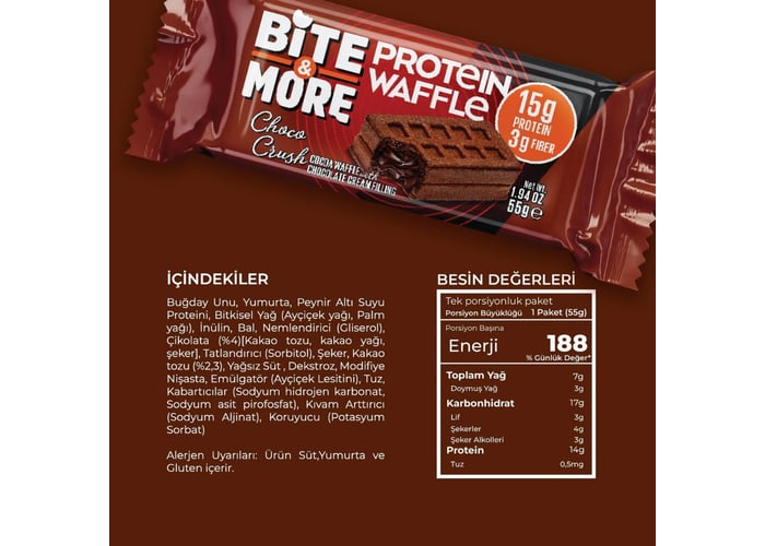 Waffle Deneme Paketi (12 adet x 55gr) - Bite&More