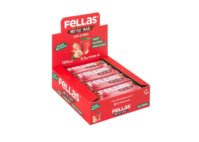 Çilekli ve Fındıklı Bar (12 adet x 35gr) - Fellas