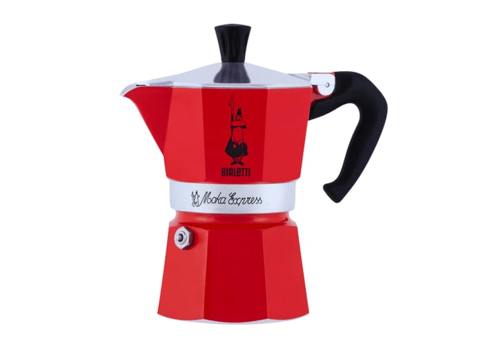 Moka Express Kırmızı Moka Pot (3 Cup) - Bialetti