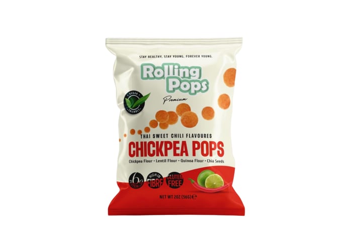 Thai Tatlı Acı Soslu Nohut Cipsi (56gr) - Rolling Pops