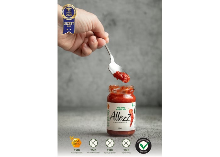 Közlenmiş Acı Biber Sosu (Normal Acı, 105gr) - Allezz