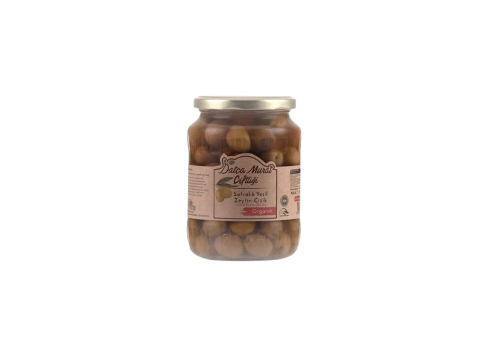 Organik Çizik Yeşil Zeytin (420gr) - Datça Murat Çiftliği