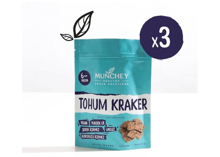 Deniz Tuzlu Tohum Kraker (3 adet x 40gr) - Munchey Food