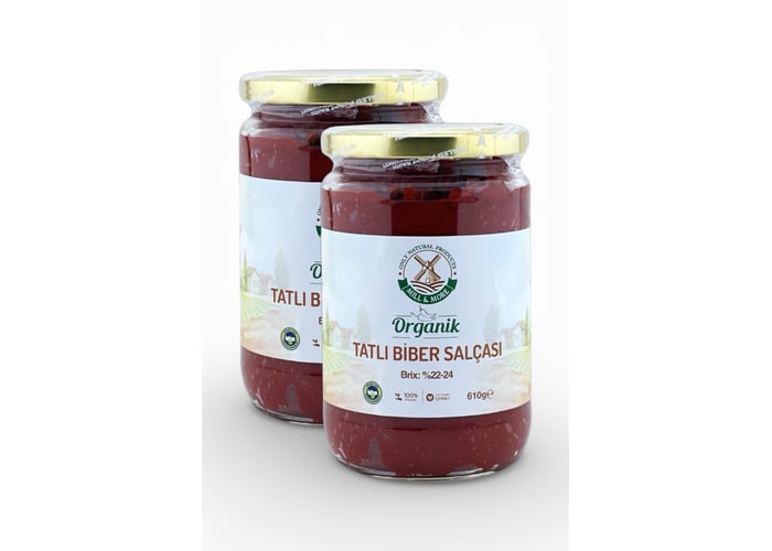 Organik Tuzsuz ve Tatlı Biber Salçası (2 adet, 610gr) - Mill & More
