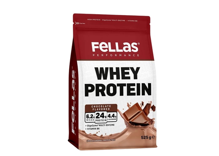 Çikolata Aromalı Whey Protein Tozu (525gr) - Fellas
