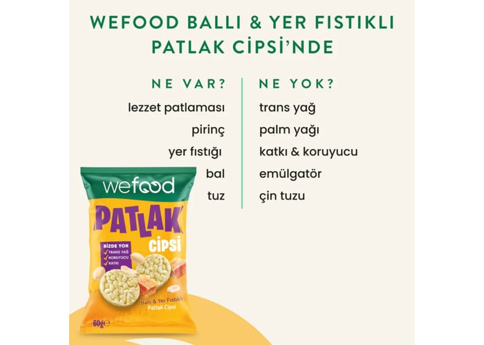 Ballı & Yer Fıstıklı Patlak Cipsi (60gr) - Wefood