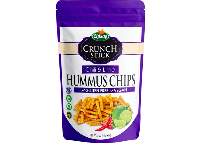 Crunch Stick Acı Biber & Misket Limonu Aromalı Fırınlanmış Nohut Cipsi (85gr) - Cipsaş