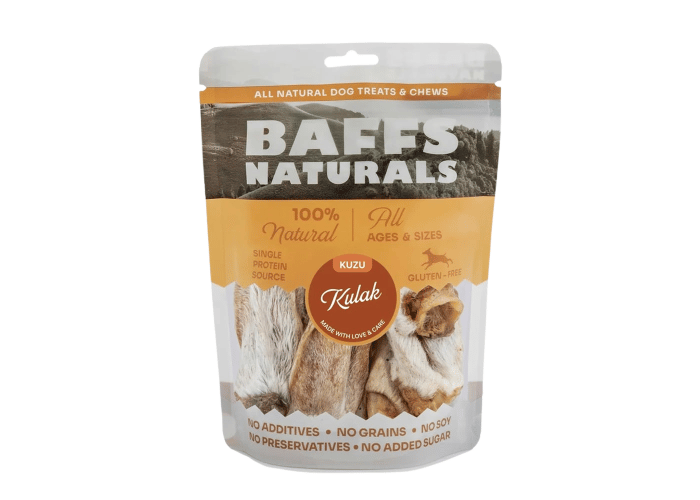 Kuzu Kulak Tüylü Doğal Çiğnemelik Köpek Ödül Maması (100gr) - Baffs Naturals