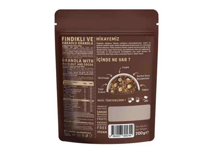 Fındıklı & Kakaolu Granola (200gr) - Fellas