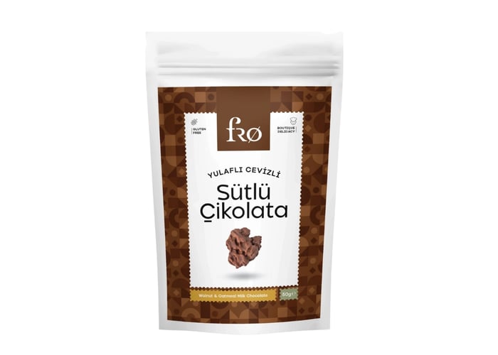 Yulaflı Cevizli Sütlü Çikolata (Glutensiz, 50gr) - Fro