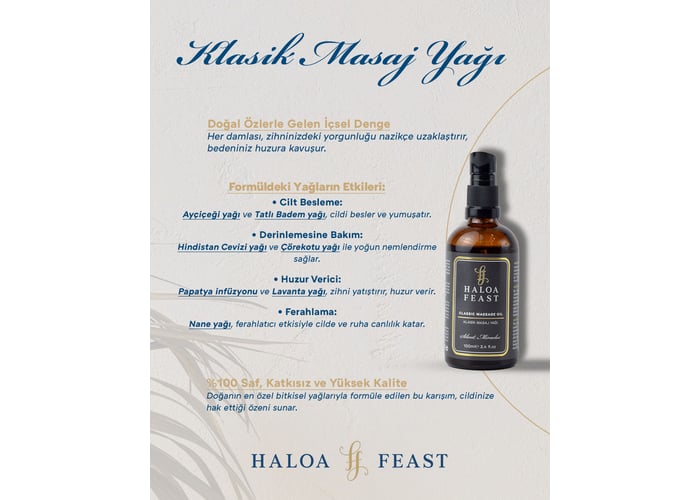 Klasik Masaj Yağı (100ml) - HALOA FEAST
