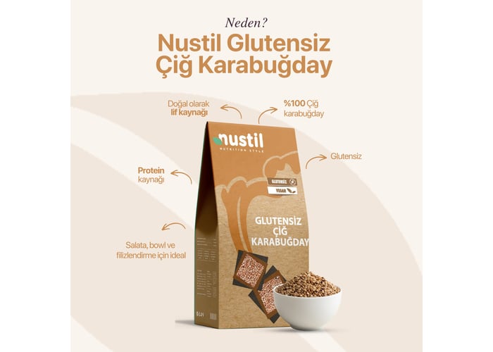 Çiğ Karabuğday (Glutensiz, 350gr) - Nustil