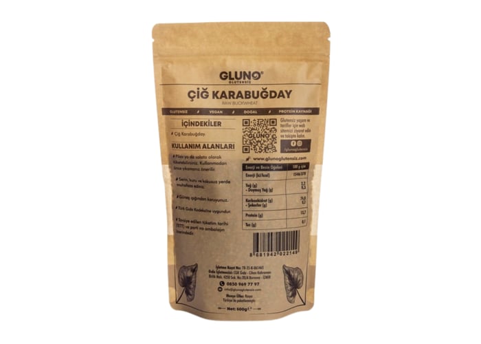 Çiğ Karabuğday (Glutensiz, 500gr) - Gluno