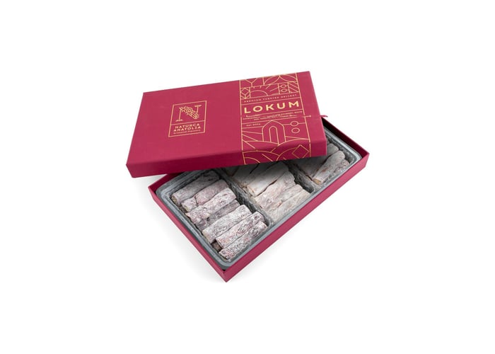 Nar, Karadut, Vanilya Beyaz Lokum (Bordo Kutu, 500gr) - Naturca