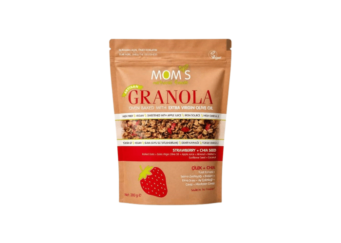 Çilek ve Chia Tohumlu Granola (280gr) - Mom’s