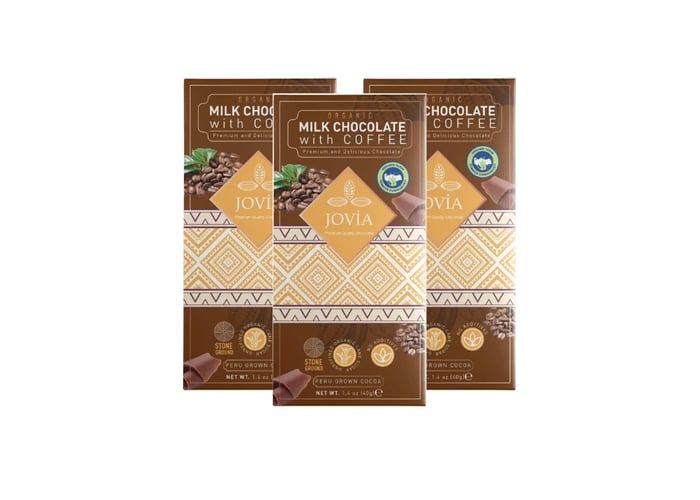 Jovia Organik Sütlü Çikolata (Kahveli, 3 adet x 40gr)