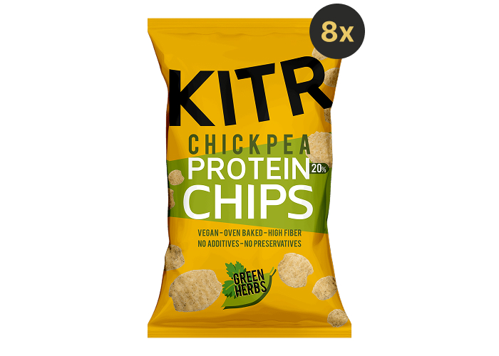 Sebze Yeşillikleri Çeşnili Yüksek Proteinli Cips Paketi (Yüksek Protein, 8 adet x 50gr) - Kıtr