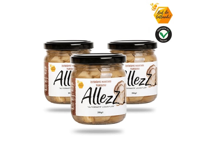 İstiridye Mantarı Turşusu (3 Adet x 210gr) - Allezz