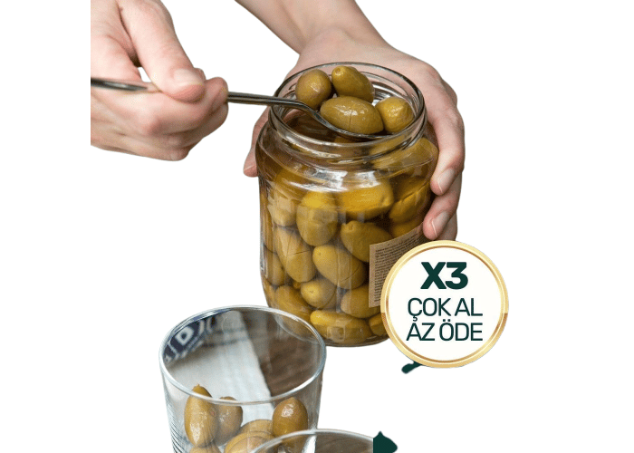 Organik Kırma Yeşil Zeytin (3 adet x 420gr) - Datça Murat Çiftliği