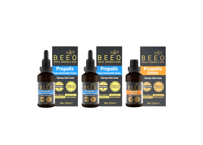 Beeo Damla Paketi, Suda Çözünür Damla (20ml, 2 adet), Propolis Damla (20ml, 1 adet)