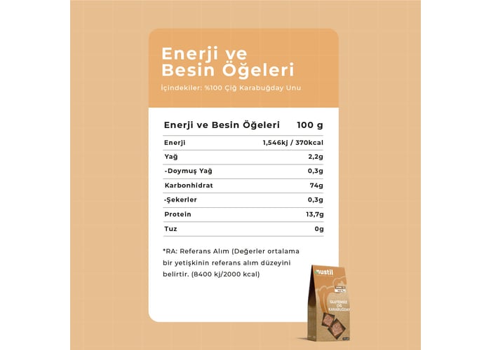 Çiğ Karabuğday (Glutensiz, 350gr) - Nustil