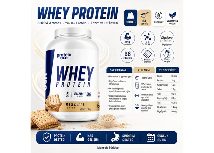 Whey Protein Bisküvi (1600gr) - Proteinocean