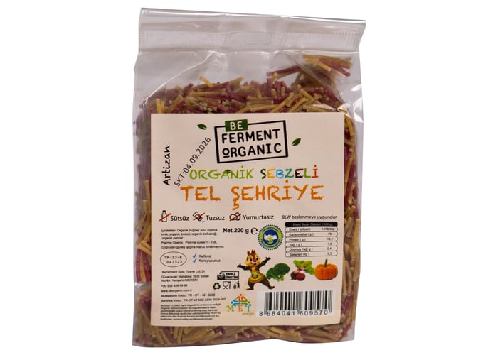Organik Sebzeli Tel Şehriye (200gr) - Beferment