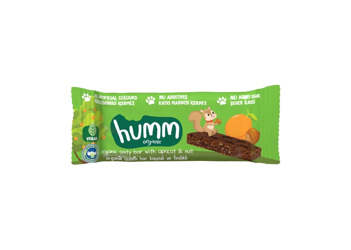 Organik Kayısılı ve Fındıklı Yulaf Bar (Vegan, 27gr) - Humm