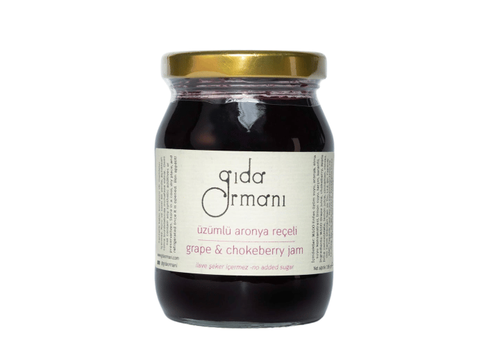 Üzümlü Aronya Reçeli (Şeker İlavesiz, 230gr) - Gıda Ormanı