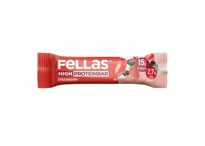 Çilekli Yüksek Protein Bar (12 adet x 45gr) - Fellas