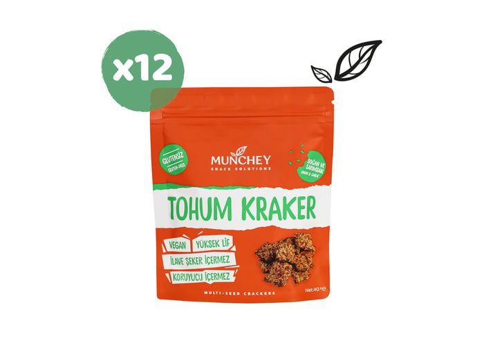 Soğan ve Sarımsak Tohum Kraker (12 adet x 40gr) - Munchey Food